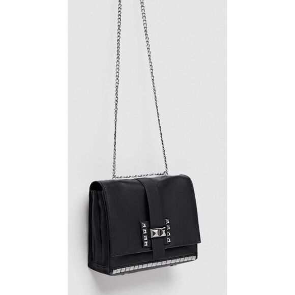 NWOT ZARA STUDDED MEDIUM CROSSBODY chain bag, $128 - Picture 1 of 11